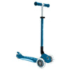 Globber Elite Primo Fold Plus Lights 3 Wheel Scooter Petrol Blue/Light Blue