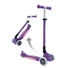 Globber Elite Primo Fold Plus Lights 3 Wheel Scooter Purple/Pastel Pink