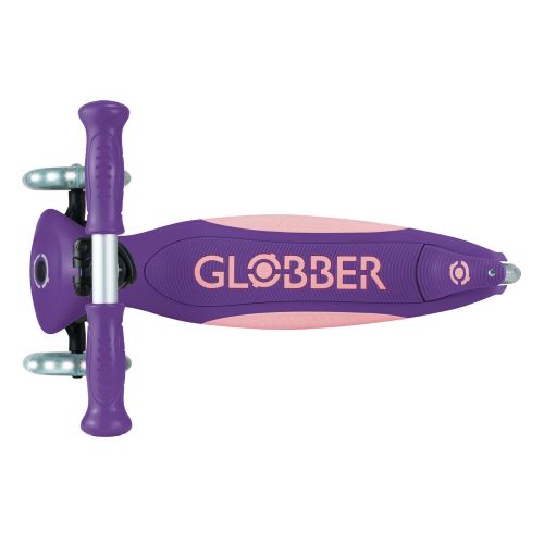 Globber Elite Primo Fold Plus Lights 3 Wheel Scooter Purple/Pastel Pink