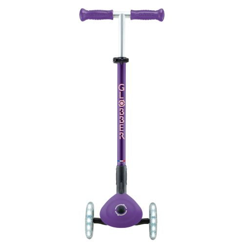Globber Elite Primo Fold Plus Lights 3 Wheel Scooter Purple/Pastel Pink