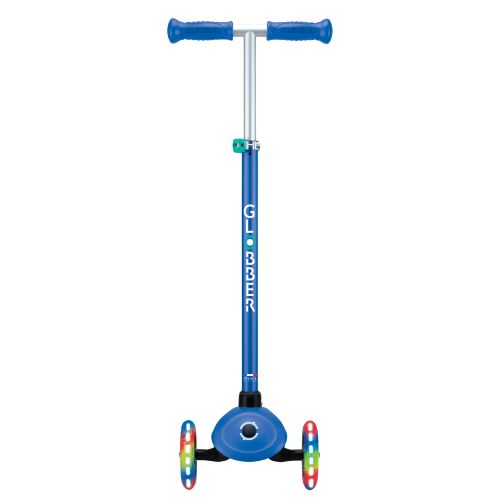 Globber Primo Plus Lights 3 Wheel Scooter Navy/Emerald Blue