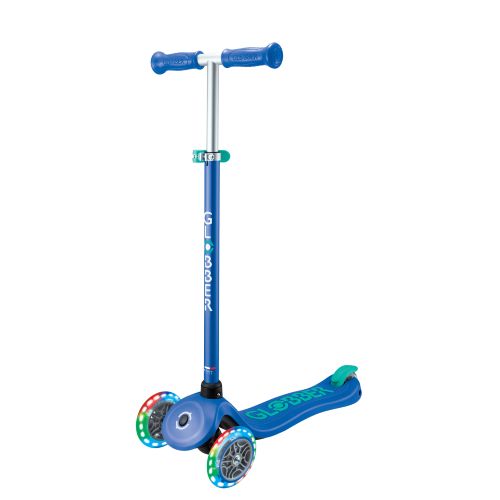 Globber Primo Plus Lights 3 Wheel Scooter Navy/Emerald Blue