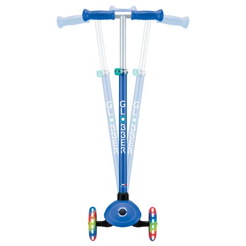 Globber Primo Plus Lights 3 Wheel Scooter Navy/Emerald Blue