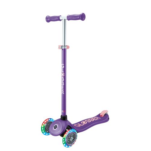 Globber Primo Plus Lights 3 Wheel Scooter Purple/Pastel Pink