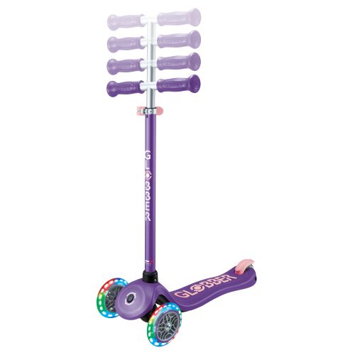 Globber Primo Plus Lights 3 Wheel Scooter Purple/Pastel Pink