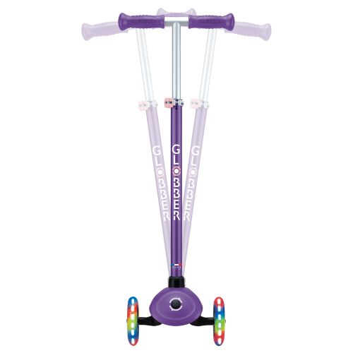 Globber Primo Plus Lights 3 Wheel Scooter Purple/Pastel Pink
