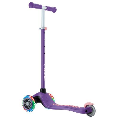 Globber Primo Plus Lights 3 Wheel Scooter Purple/Pastel Pink