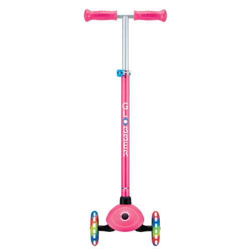 Globber Primo Plus Lights 3 Wheel Scooter Fuchsia Pink/Sky Blue