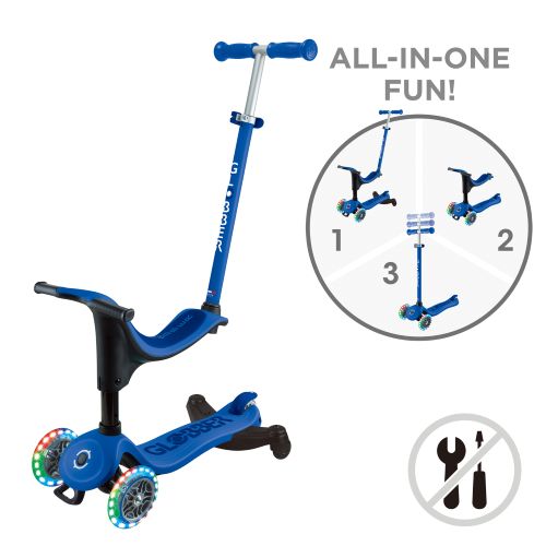 Globber Go Up Sporty 360 Lights Navy/Dark Blue