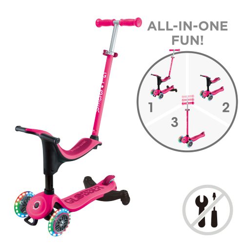 Globber Go Up Sporty 360 Lights Fuchsia/Dark Pink