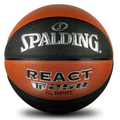 Spalding React TF250 Indoor/Outdoor Basketball Black/Orange