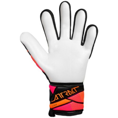 Reusch Attrakt Grip Senior Goalie Glove Black/Aqua Blue/Shocking Orange