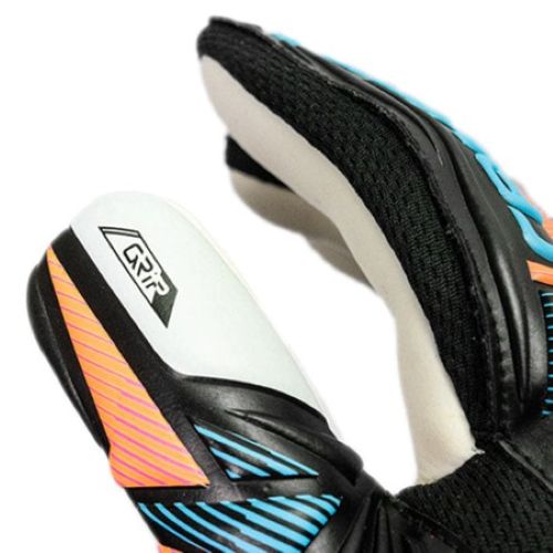 Reusch Attrakt Grip Senior Goalie Glove Black/Aqua Blue/Shocking Orange