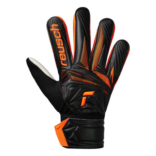 Reusch Attrakt Starter Solid Jnr Goalie Glove Black/Shocking Orange