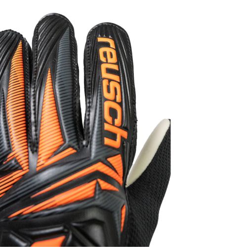 Reusch Attrakt Starter Solid Jnr Goalie Glove Black/Shocking Orange