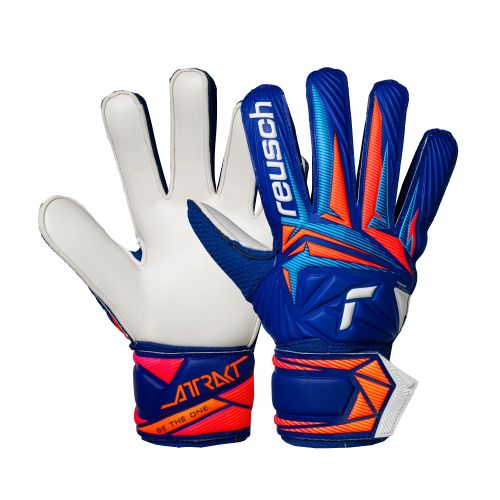 Reusch Attrakt Solid Junior Goalie Glove Sharp Blue/White/Shocking Orange