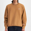 Champion Mens Reverse Weave Small Logo Fleece Crew Sweat Briefly Brown