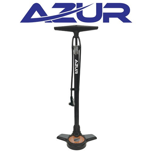 Azur Jumbo Floor Pump Clever Valve Black AJGFPCV