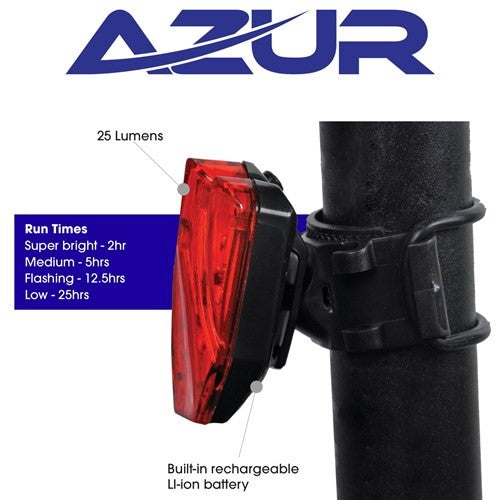 Tail Light Azur Light USB Shield 25 Lumens