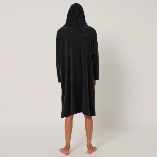 OE Mens Hooded Poncho Surf Essentials Long Sleeve Dull Black