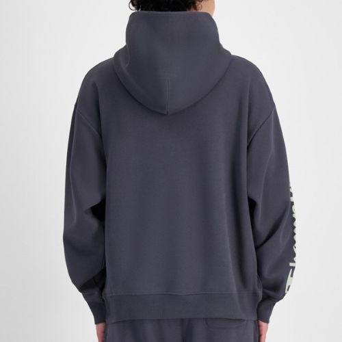 Champion Mens Puff Script Hoodie Stealth