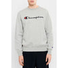 Champion Mens Script Crew Sweat Oxford Heather