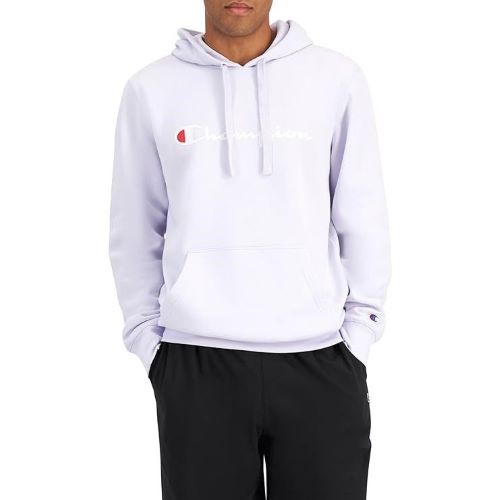 Champion Mens Script Crew Hoodie Sensorial Lavendar