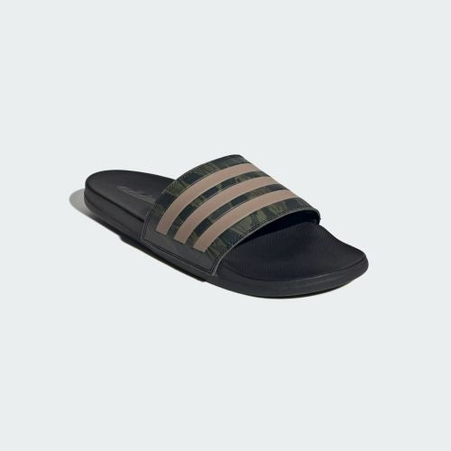 Adidas Mens Adilette Comfort 3 Stripes Carbon/Blanch Cargo/Carbon