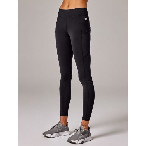 Running Bare Womens Flex Zone Full Length Tight Core Black