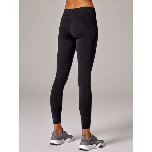 Running Bare Womens Flex Zone Full Length Tight Core Black