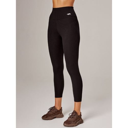 Running Bare Womens Drop In Pocket 7/8 Tights Black