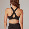 Running Bare Womens Power Up Sports Bra Peach Black