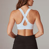 Running Bare Womens Power Up Sports Bra Peach White