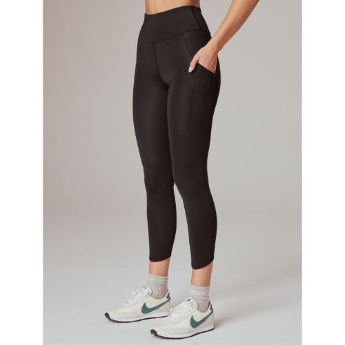 Running Bare Womens runCOOL Ankle Grazer 7/8 Tight Black