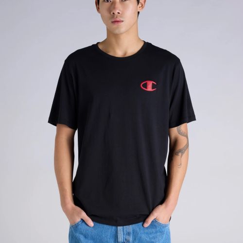 Champion Mens Puff C Logo Tee Black