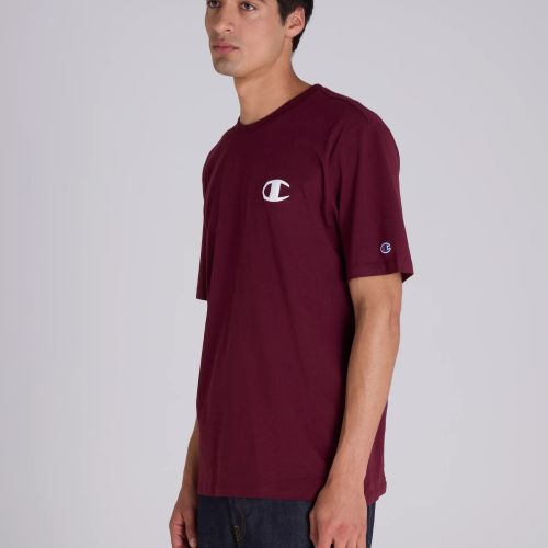 Champion Mens Puff C Logo Tee Maroon