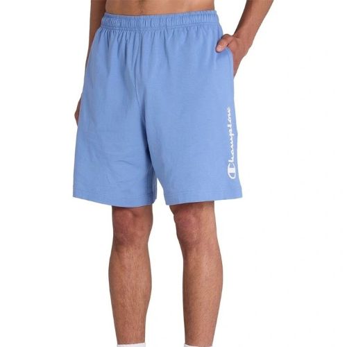 Champion Mens Puff Script Jersey Short Frontier Blue