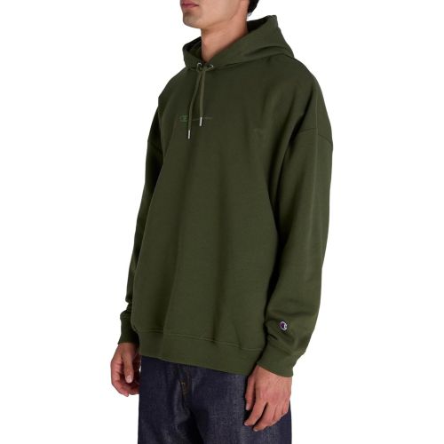 Champion Mens Tonal Script Hoodie Prep Green