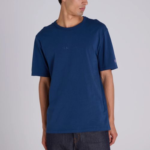 Champion Mens Tonal Script Tee Midnight Vista Blue