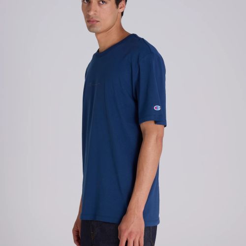 Champion Mens Tonal Script Tee Midnight Vista Blue