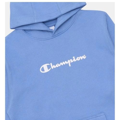 Champion Kids Puff Script Hoodie Frontier Blue