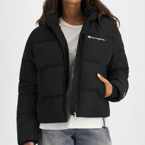 Champion Womens Rochester Hooded Puffer Jacket Black