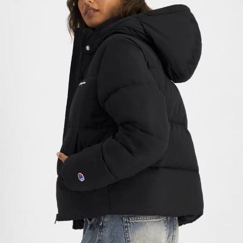 Champion Womens Rochester Hooded Puffer Jacket Black