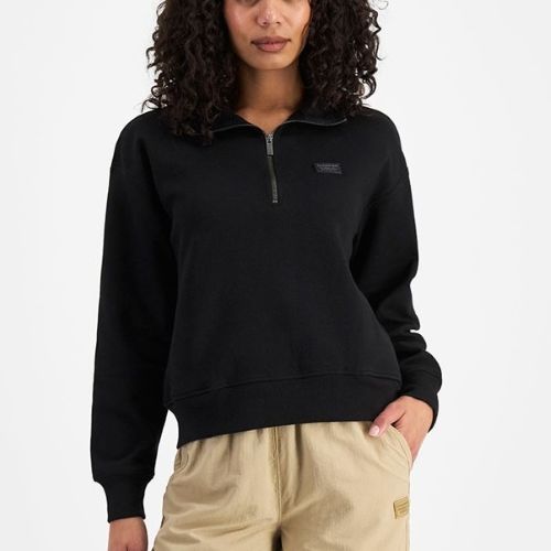 Champion Womens Rochester Base Quarter Zip Sweat Black