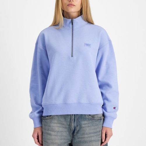 Champion Womens Rochester Base Quarter Zip Sweat Pewter Blue