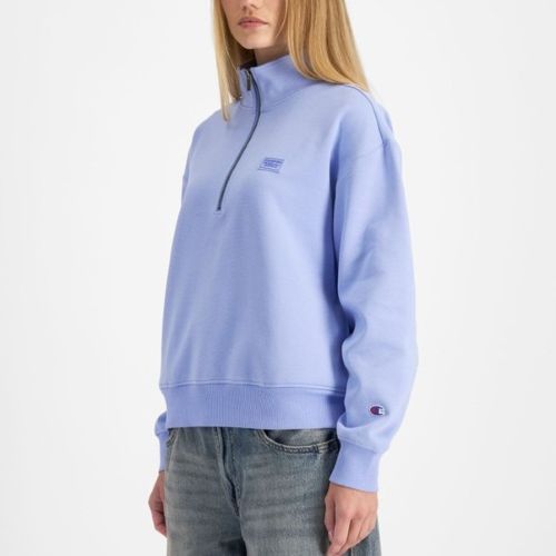 Champion Womens Rochester Base Quarter Zip Sweat Pewter Blue