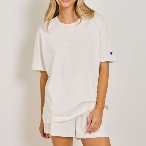 Champion Womens Script Tonal Short Sleeve Tee Pearl PLK