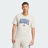 Adidas Mens Collegiate Linear Grapphic Tee Beige