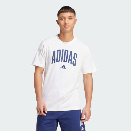 Adidas Mens Collegiate Linear Grapphic Tee White