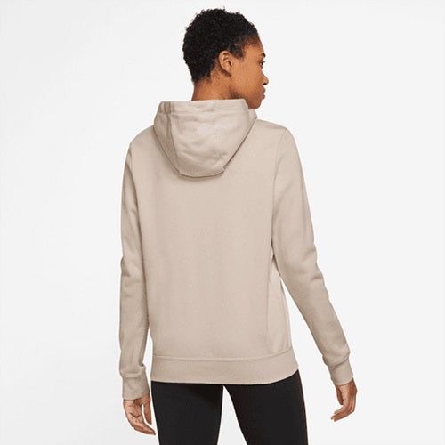 Nike Womens Club Fleece Hooded Jacket Sanddrift/White